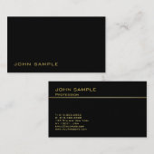 Trending Modern Monogram Stijlvol Zwart Goud Visitekaartje (Voorkant / Achterkant)