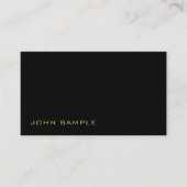 Trending Modern Monogram Stijlvol Zwart Goud Visitekaartje (Voorkant)