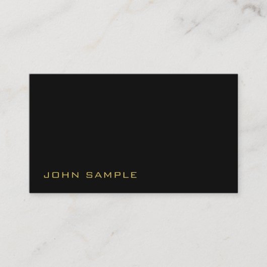 Trending Modern Monogram Stijlvol Zwart Goud Visitekaartje (Voorkant)