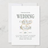 Trending Modern OLIVE Green Gold Wedding Kaart (Voorkant)