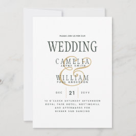 Trending Modern OLIVE Green Gold Wedding Kaart