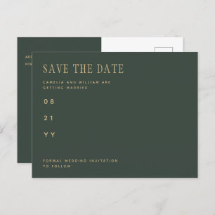 Trending Modern Olive Green Wedding SAVE the DATE Briefkaart