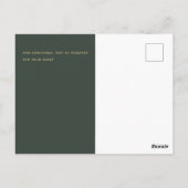 Trending Modern Olive Green Wedding SAVE the DATE Briefkaart (Achterkant)