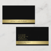 Trending Modern Professional Elegant Black Gold Visitekaartje (Voorkant / Achterkant)