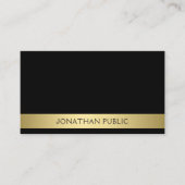 Trending Modern Professional Elegant Black Gold Visitekaartje (Voorkant)