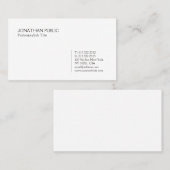 Trending Modern Stijlvol Wit Eenvoudig Vlak Visitekaartje (Voorkant / Achterkant)