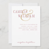 Trending Modern Wedding Dusty Roos Pink Gold Invit Kaart (Voorkant)