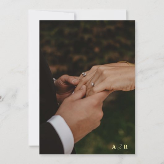 Trending Moderne Eenvoudige Foto Bruiloft Kaart (Achterkant)