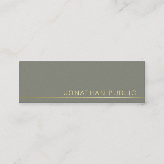 Trending Moderne Elegante Groene Parel Afwerking L Mini Visitekaartje (Voorkant)