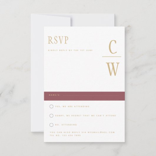 Trending Moderne Roos Pink Gold Wedding RSVP (Voorkant)