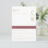 Trending Moderne Roos Pink Gold Wedding RSVP (Staand voorkant)