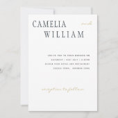 Trending Moderne Trouwdag Middenblauw Gouden Tekst Kaart (Voorkant)