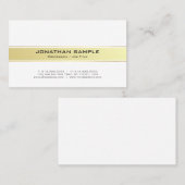 Trending Moderne Wit en Goud Professionele Matte Visitekaartje (Voorkant / Achterkant)