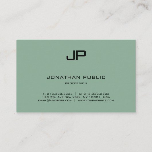 Trending Monogram Modern Elegant Colors Sjabloon Visitekaartje (Achterkant)