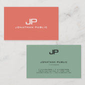Trending Monogram Modern Elegant Colors Sjabloon Visitekaartje (Voorkant / Achterkant)