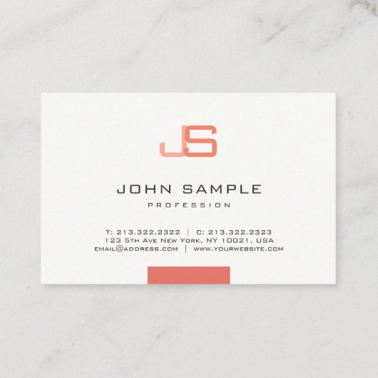 Trending Monogram Modern Elegant Sjabloon Visitekaartje (Achterkant)