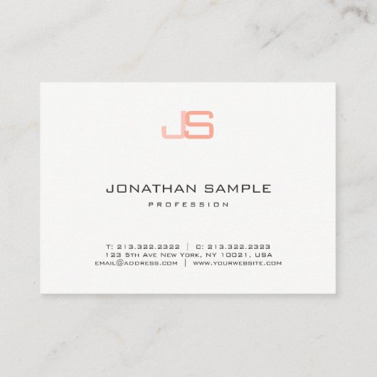 Trending Monogram Modern Elegant Sjabloon Visitekaartje (Achterkant)