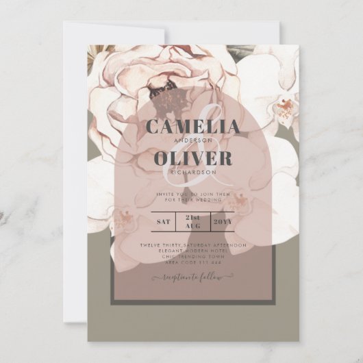 Trending MOSS BLUSH TROUW Sage Stof Roze Kaart (Voorkant)