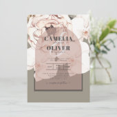 Trending MOSS BLUSH TROUW Sage Stof Roze Kaart (Staand voorkant)