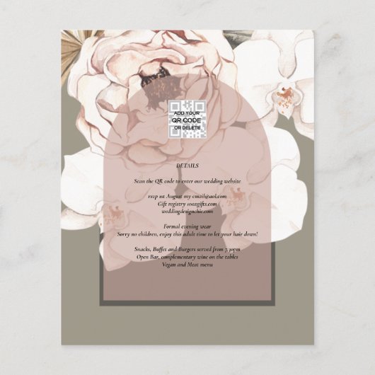 Trending MOSS BLUSH TROUWEN Sage Stof Pink Flyer (Achterkant)