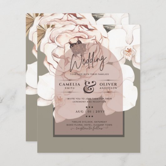 Trending MOSS BLUSH WEDDING Sage Dusty Pink (Voorkant / Achterkant)
