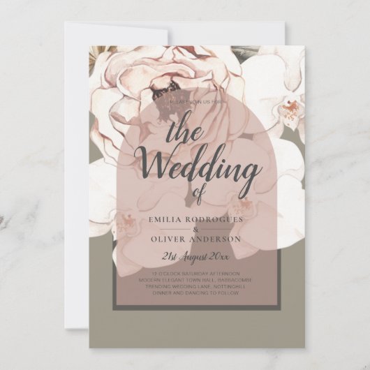 Trending MOSS BLUSH WEDDING Sage Dusty Pink Kaart (Voorkant)