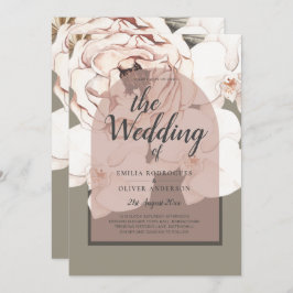Trending MOSS BLUSH WEDDING Sage Dusty Pink Kaart