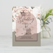 Trending MOSS BLUSH WEDDING Sage Dusty Pink Kaart (Staand voorkant)