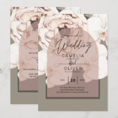 Trending MOSS BLUSH WEDDING Sage Dusty Pink Kaart (Voorkant / Achterkant)
