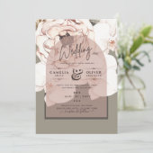 Trending MOSS BLUSH WEDDING Sage Dusty Pink Kaart (Staand voorkant)