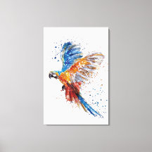 Trending Parrot Waterverf Stretted Canvas Print