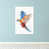 Trending Parrot Waterverf Stretted Canvas Print (Insitu (Houten vloer))