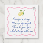 Trending Pink Squiggle Main Squeeze Vrijgezellenfe Bedankjes Labels (Achterkant)