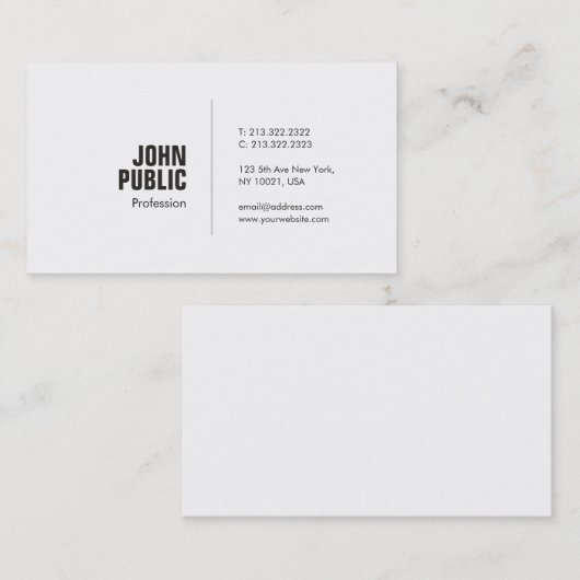 Trending Professional Creative Minimal Plain Visitekaartje (Voorkant / Achterkant)