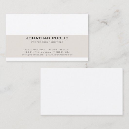 Trending Professional Slank Creatief Modern Plain Visitekaartje (Voorkant / Achterkant)