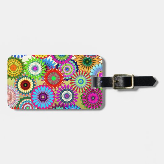 Trending Psychadelische Bloem Power Print Accessoi Bagagelabel (Voorkant horizontaal)
