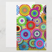 Trending Psychadelische Bloem Power Print Accessoi Briefpapier (Voorkant / Achterkant)