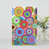Trending Psychadelische Bloem Power Print Accessoi Briefpapier (Staand voorkant)