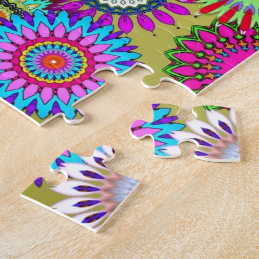 Trending Psychadelische Bloem Power Print Accessoi Legpuzzel (Zijkant)