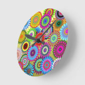Trending Psychadelische Bloem Power Print Accessoi Ronde Klok (Hoek)