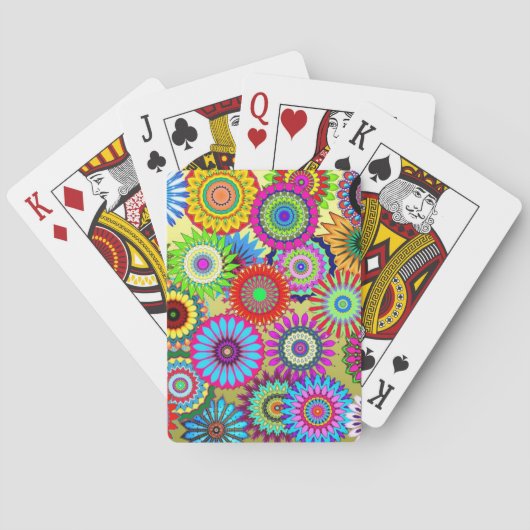 Trending Psychadelische Bloem Power Print Accessoi Speelkaarten (Achterkant)