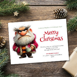 Trending quirky Claus editable Christmas greeting Feestdagenkaart