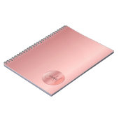 Trending Roos Gold Elegant Monogram Sjabloon Notitieboek (Linkerzijde)