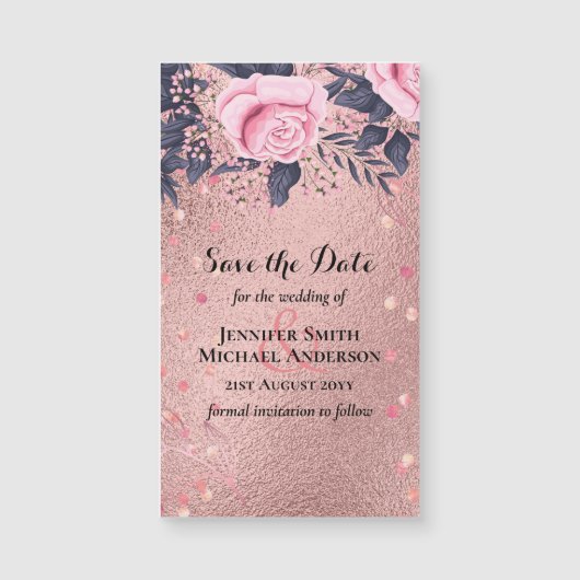 Trending ROSEGOLD Wedding Pink Navy Metallic (Voorkant)