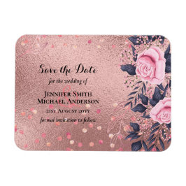 Trending ROSEGOLD Wedding Pink Navy Metallic Magneet