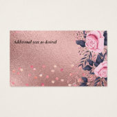 Trending ROSEGOLD Wedding Pink Navy Metallic Visitekaartje (Achterkant)