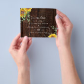 Trending Rustic Wedding Save Date Sunflower Flyer (Hand)