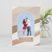 Trending Save the Date | Foto Aardetinten Cacao Kaart (Staand voorkant)