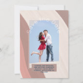 Trending Save the Date | Foto Stof Roze Roze Kaart (Voorkant)