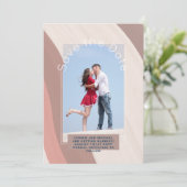 Trending Save the Date | Foto Stof Roze Roze Kaart (Staand voorkant)